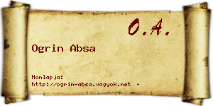 Ogrin Absa névjegykártya